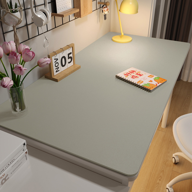 Picture of Environmentally Friendly Eye Protection Desk Mat Student Leather Pure Color Coffee Table Mat Oil-Proof Table Cloth Learning Computer Desk Mat Non-Slip
