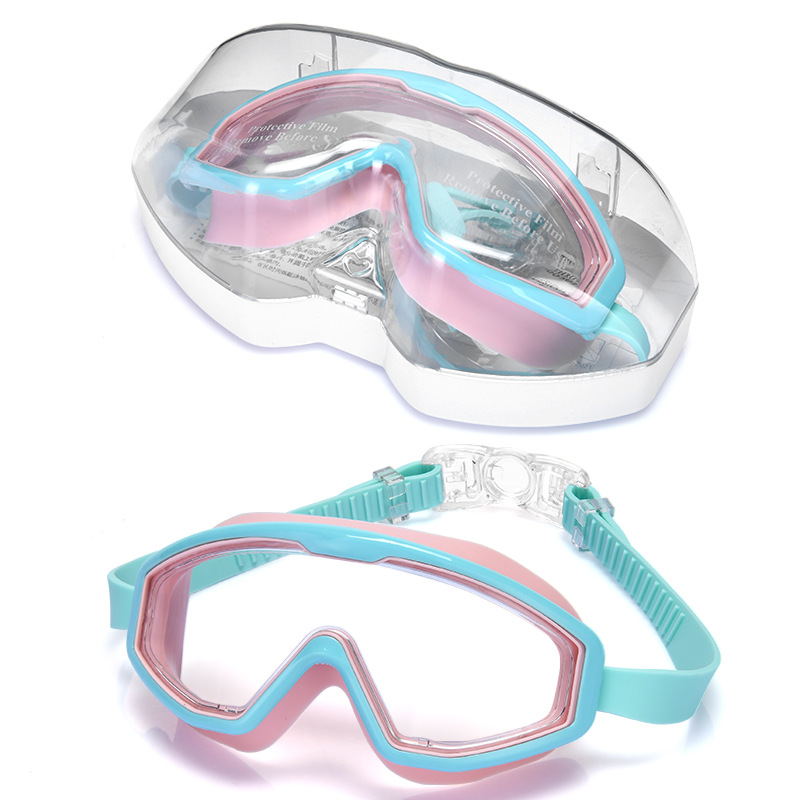 Picture of Cross-Border New Children's Swimming Goggles for Girls, Flat Anti-Fog Large-Frame Swimming Goggles for Boys, Special Equipment for Diving Sports