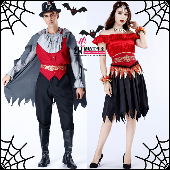 20.2 million Halloween couple costume pirate costume queen ghost bride vampire witch party stage costume