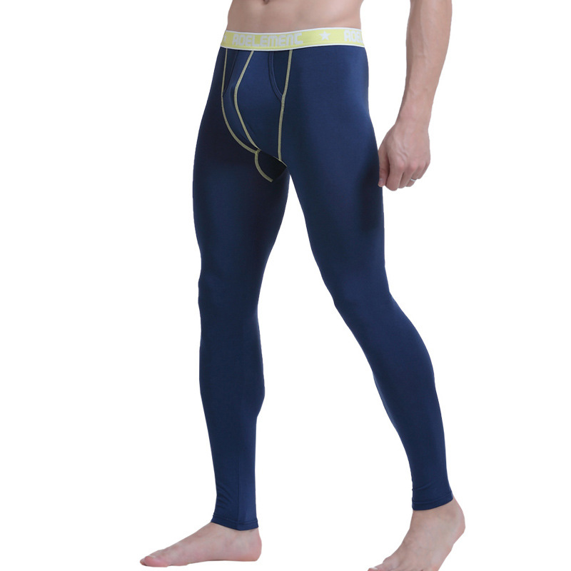 Picture of Men's long johns panties single-piece autumn and winter thin tight warm pants slim-fit johns men's leggings