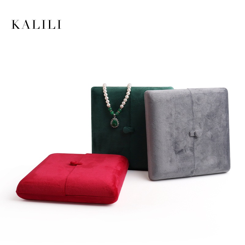 Jade pendant box velvet stud earrings pearl necklace set box two-piece gift box for mother