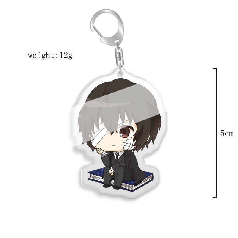 Picture of Mizhuo Bungo Stray Dogs Dazai Osamu Photo Card Keychain Acrylic Pendant Anime Trendy Merchandise