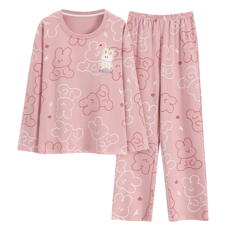 Picture of New Pajamas Women's Spring and Autumn Long-sleeved Student Dormitory suit Korean-style Loose Winter Outfit Internet Celebrity Home Clothes