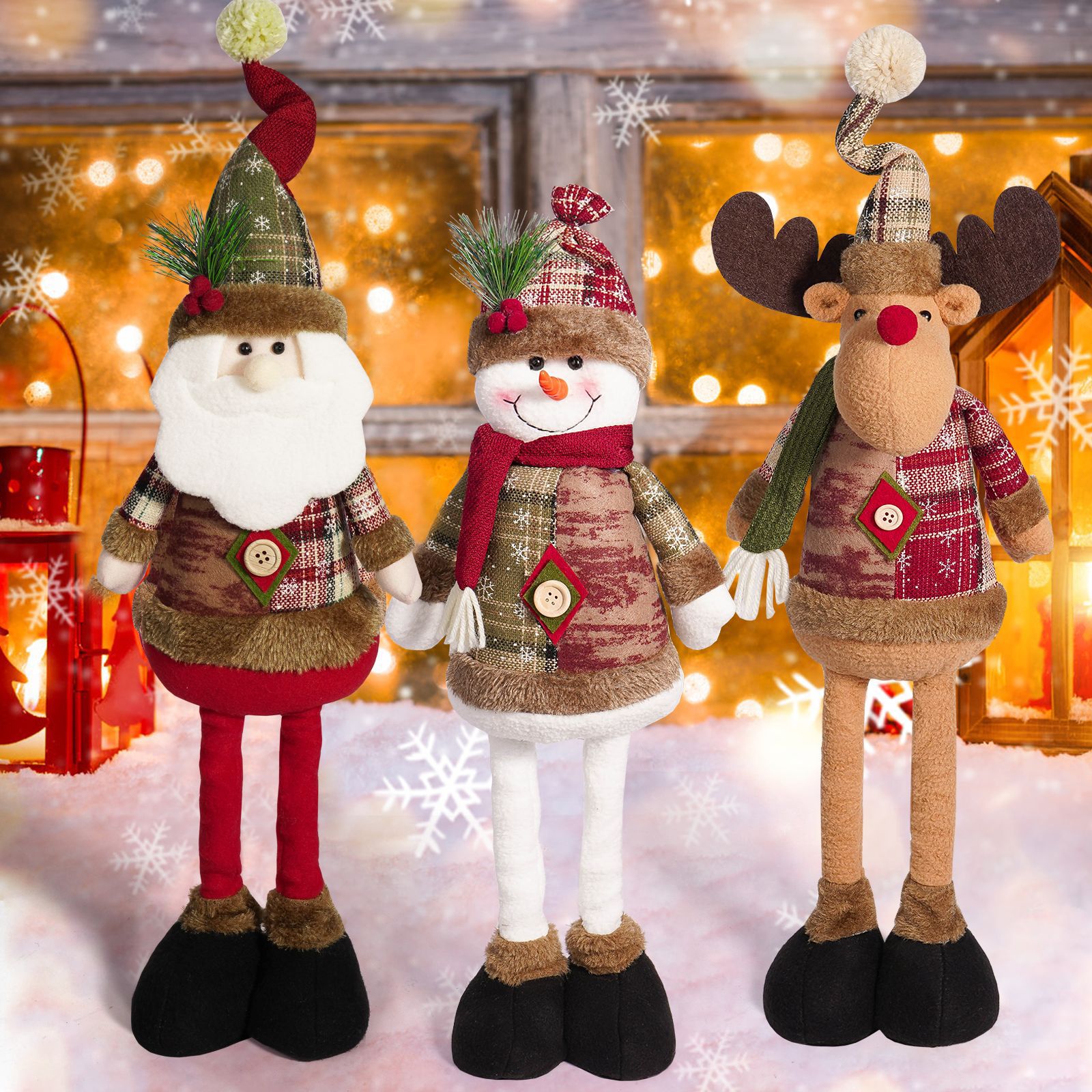 Cross-border Christmas Doll Old Man Snowman Elk Christmas Decoration Supplies Christmas Atmosphere Ornaments Doll
