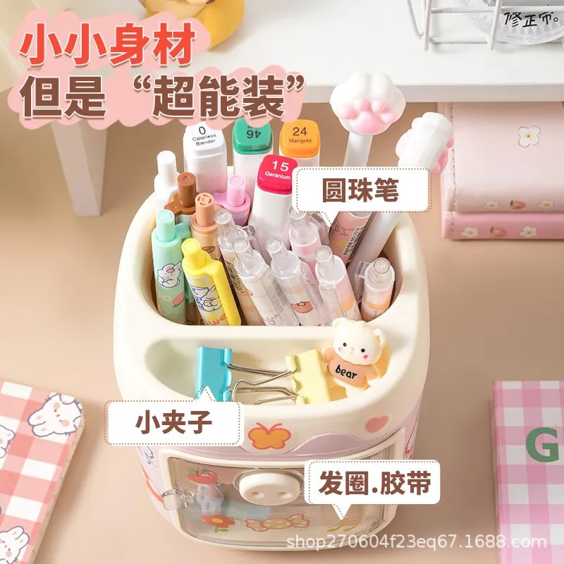 Picture of Creative Cartoon Pig Pen Holder Storage Exquisite Piggy Office Pencil Bucket Children's School Desk Desk Stationery
