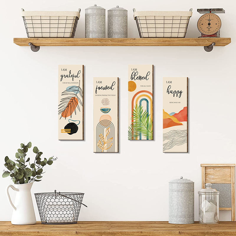 Cross-border Bohemian Wooden Listing Home Furnishing Wall Decorations boho Pendant MDF Hanging Wooden Plate
