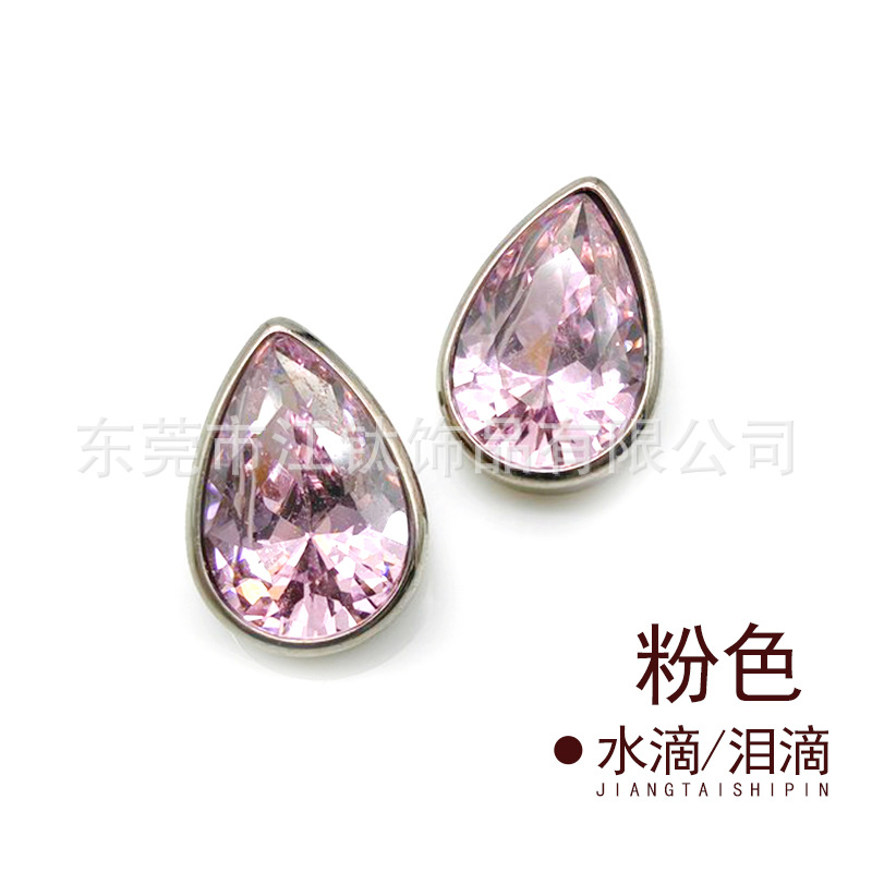 Picture of F136 titanium drop earring inlaid with 5A zircon G23 titanium alloy implant pole human body puncture jewelry teardrop ear bone nail