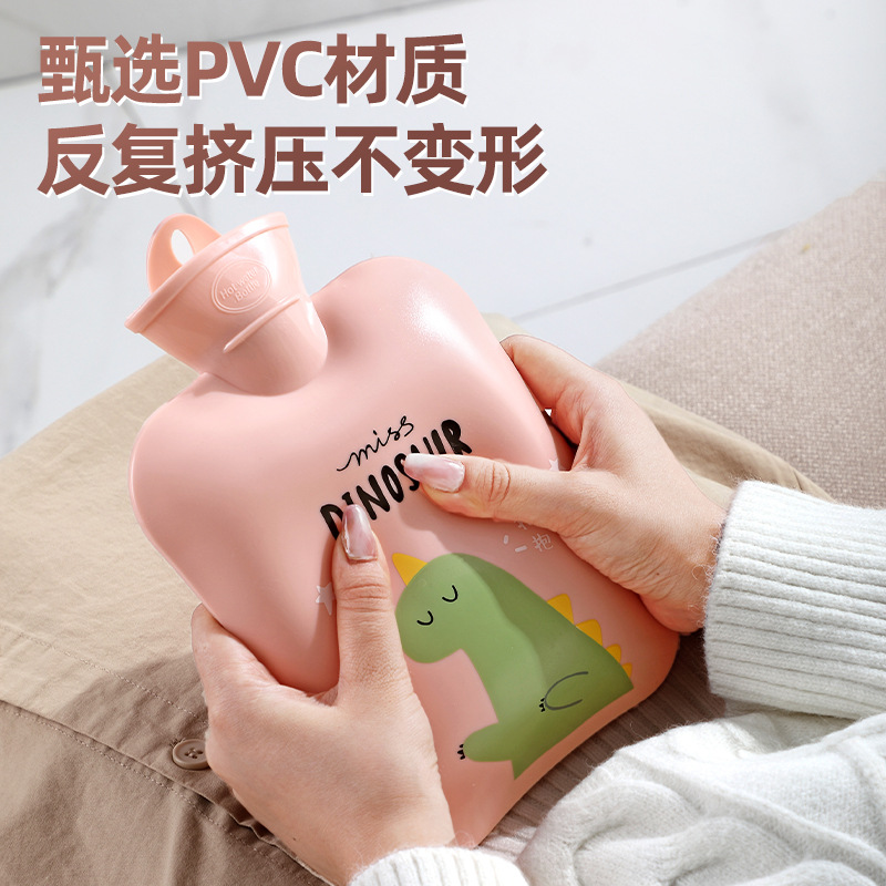 Picture of Pvc Water-Filled Cartoon Plush Hot Water Bottle Student Cute Explosion-Proof Hand Warmer Bag Removable and Washable Foot Warmer Water-Filled Hot Water Bottle