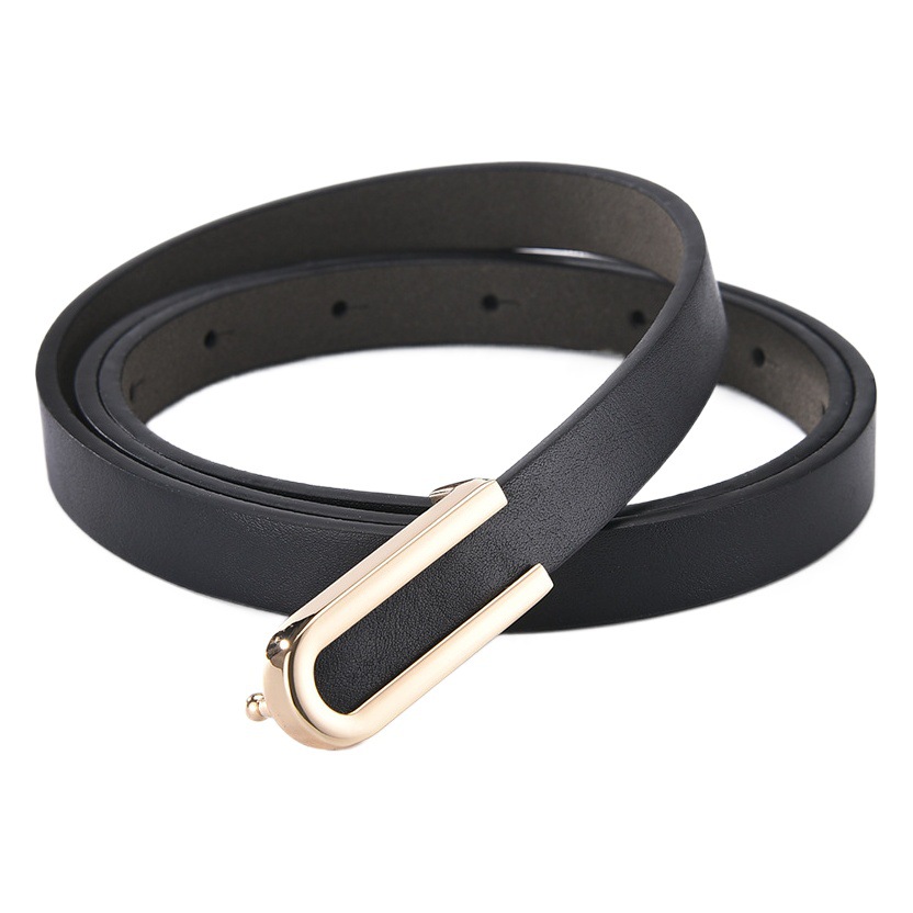 Women's Belt Fashion U-shaped Snap Button Simple All-match Thin Belt Women's South Korea Decoration Matching Suit Belt Instagram Style