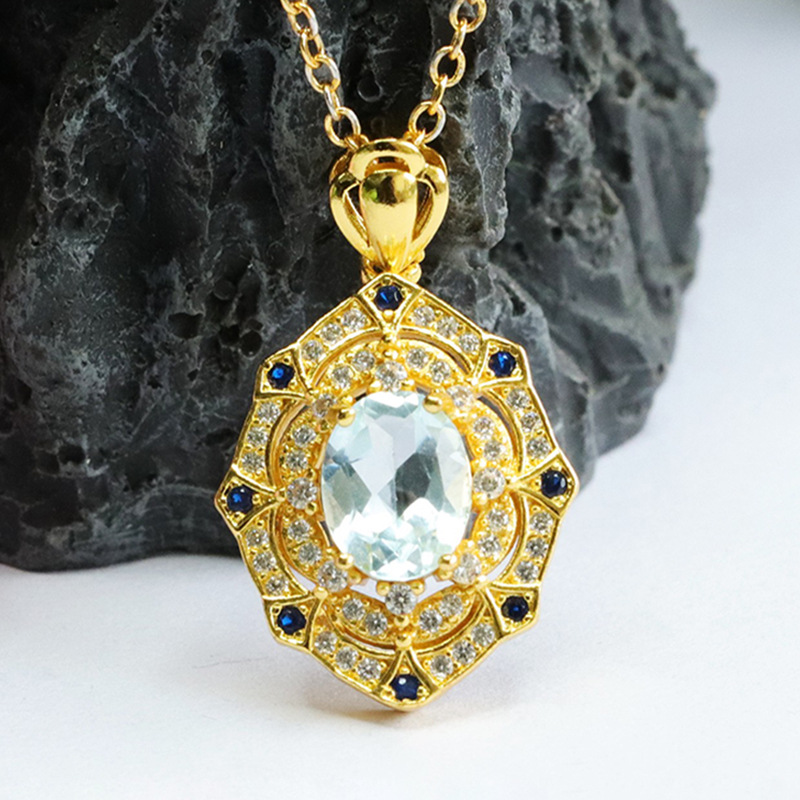 Picture of Yuyu Natural Topaz Pendant European and American Retro Caibao Necklace Factory Wholesale CB3080114