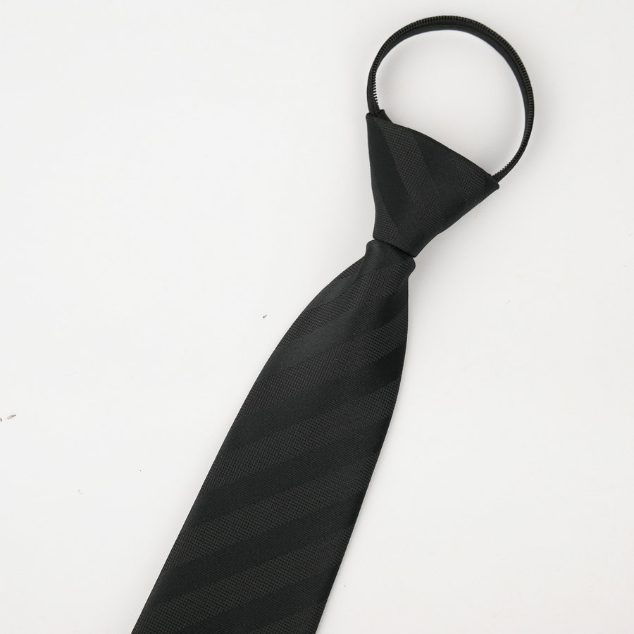 Picture of Men's business formal wear stripe free zipper wholesale lazy tie 8CM logo LOGO factory wholesale