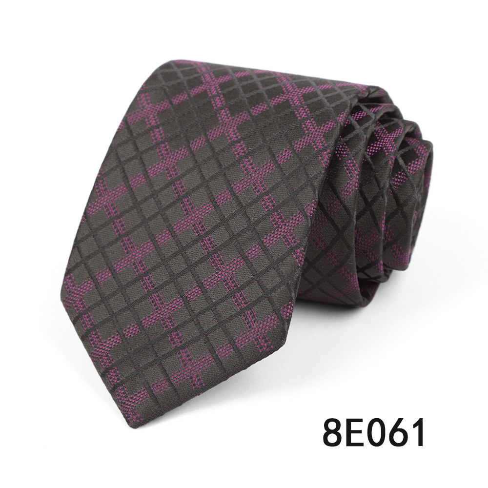 Picture of Men's Tie Business Casual Stripesd Tie 8cm Polyester Jacquard Embroider Print Tie Wholesale Formal Wear