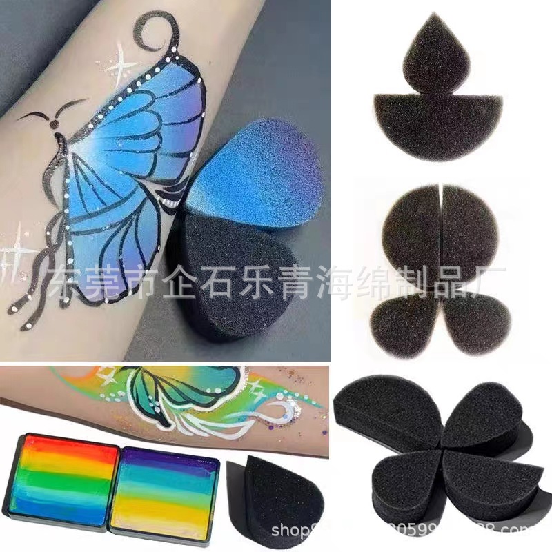 Factory wholesale face painting tool sponge semicircle plum body painting paint quick base painting sponge