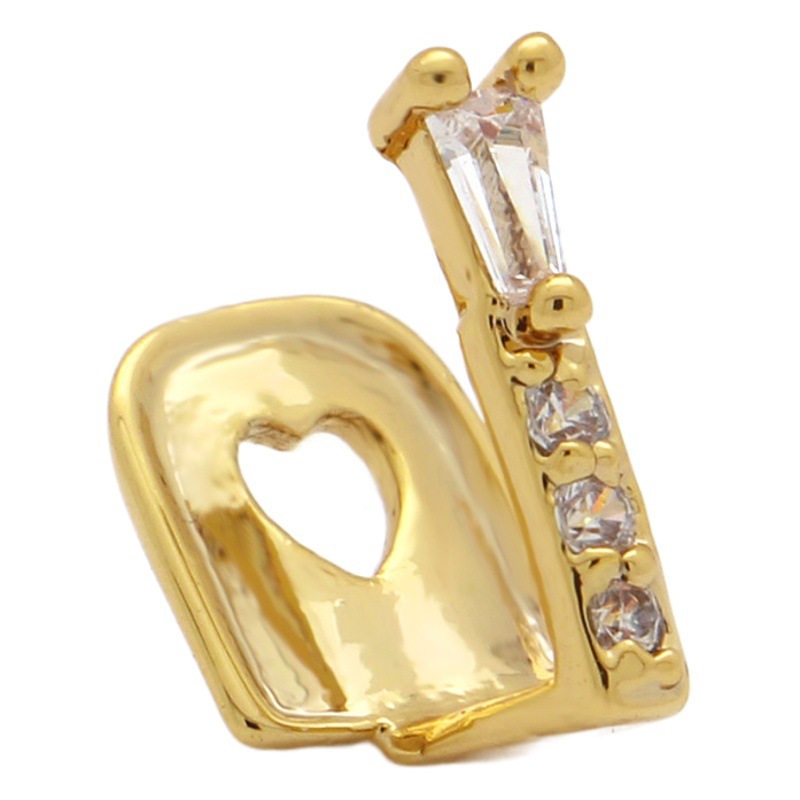 18K electroplated micro-inlaid zircon 4A stick-shaped single hip hop braces for men and women Halloween grills