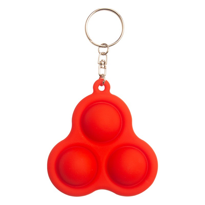 Shenzhen spot wholesale triangle bubble music pendant keychain rodent pioneer triangle decompression keychain wholesale