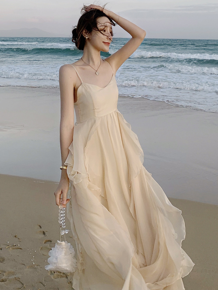 Beach Skirt Women's Sanya Beautiful Skirt Dali Erhai Lake Skirt Seaside Photo Clothes Super Fairy Holiday Style dress