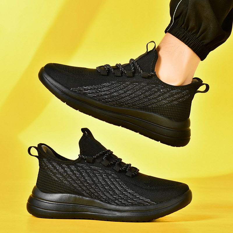 2025 New Plus Size 48 Spring and Summer Men's Flying Woven Breathable Running Shoes Casual Trendy Shoes 47 Sports Running Shoes Men's Shoes 45