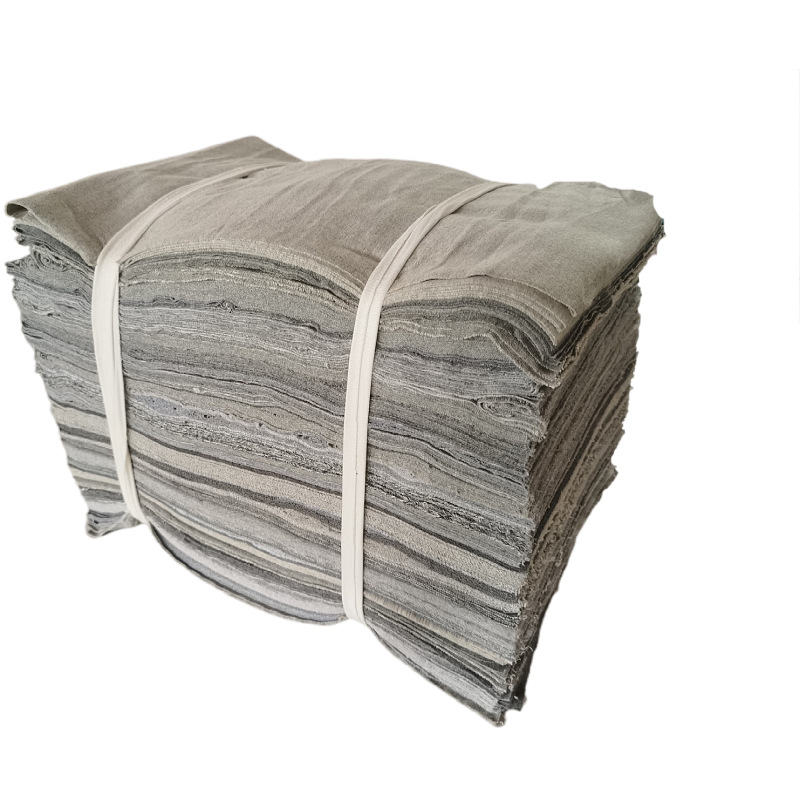 Picture of Gray Machine Wiping Cloth, All-Cotton Rag, Oil-Absorbing Cloth, Rag, Pure Cotton Oil Wiping Cloth, Industrial-Specific Industrial Wiping Cloth