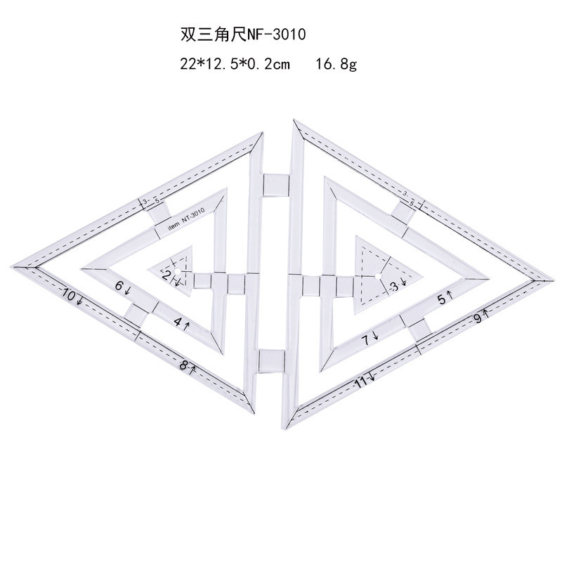 Picture of Acrylic Patchwork Ruler Cutting Ruler Double Color Long Square Ruler Sewing Ruler Patchwork Tool DIY Color Ruler