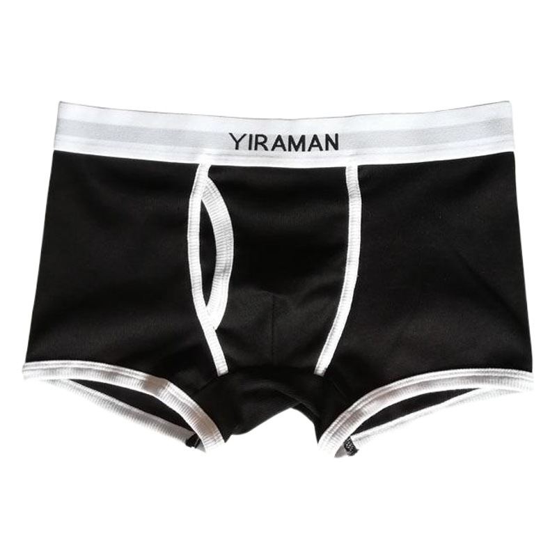 Men's cotton boxers rib cotton simple white European size pure plus size underwear cross-border high elastic in stock wholesale