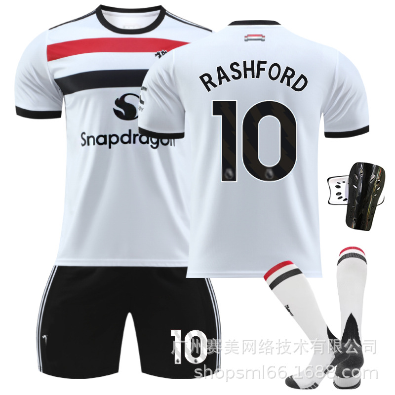 Picture of 2425 Red Devils Two-man White Football Jersey suit 10 Rashford 37 Menu 17 Garner Joe 7C Luo Men's Jersey
