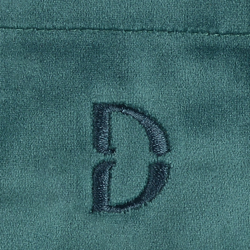 Picture of Factory new velvet bag jewelry velvet bag embroidery dark green pink bunched velvet bag silk screen LOGO