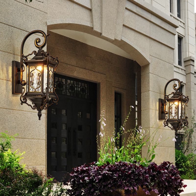 Picture of European Style Outdoor Wall Lights Waterproof Garden Lights Garden Villa Entrance Side Lights Super Bright Outdoor Balcony Exterior Wall Lights