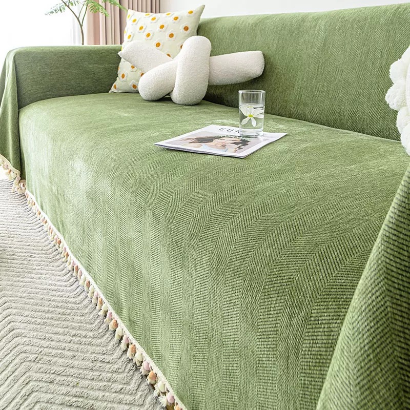 Modern Simple Chenille Herringbone Pattern Sofa Cover Cloth All Seasons Universal Sofa Towel Full Cover Sofa Cover Sofa Blanket