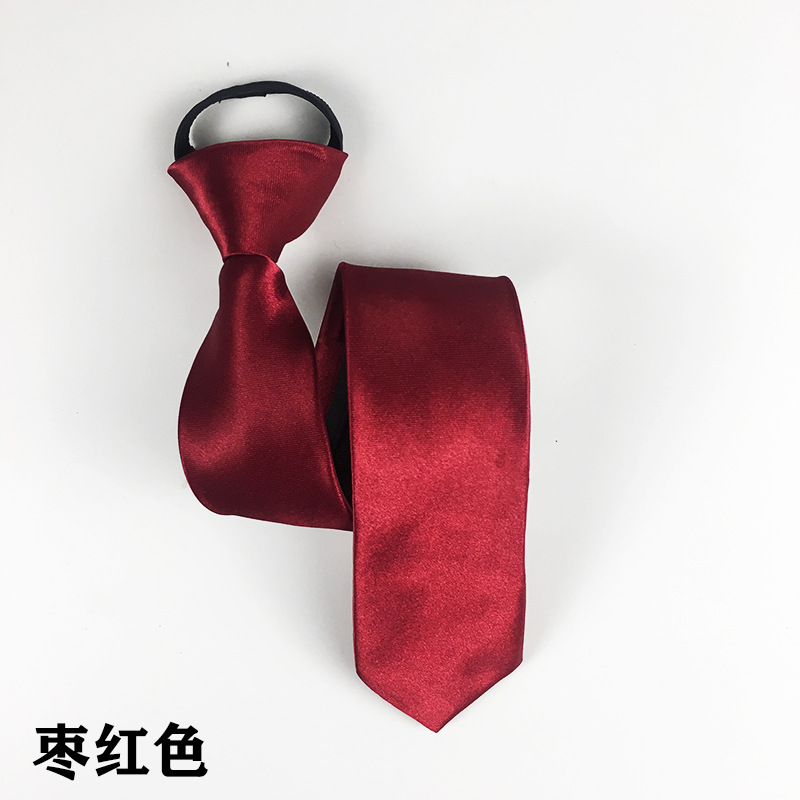 Picture of Tie men's zipper tie 5cm lazy solid color student dress Navy Red black wedding easy to pull factory wholesale