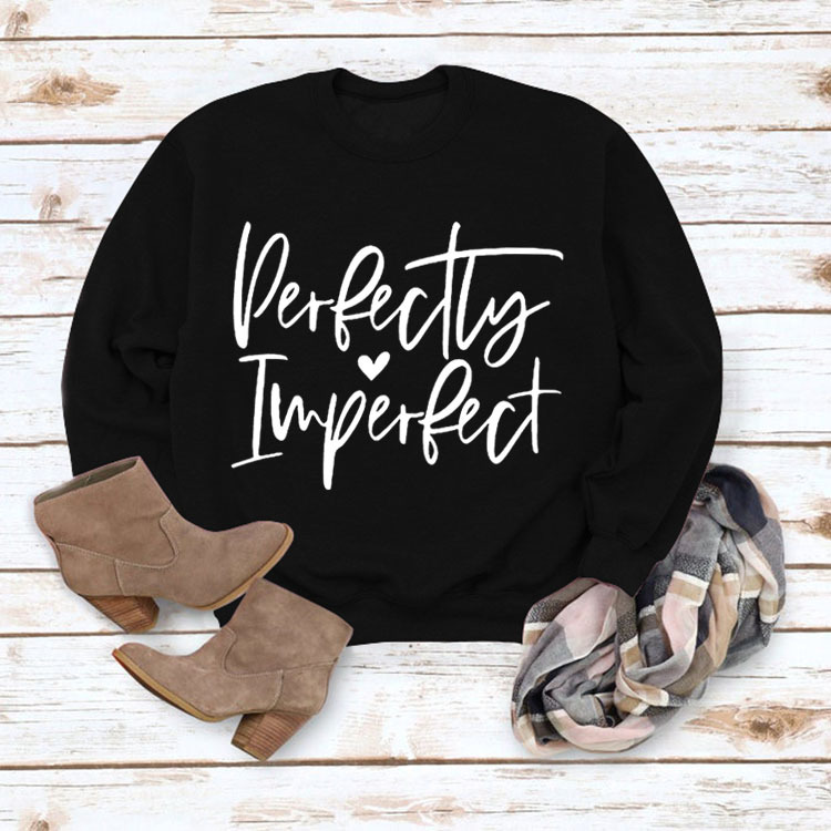 Picture of Amazon Wish Cross-Border Autumn and Winter Fashion Perfect Imperfect Letter Print Women's Sweatshirt