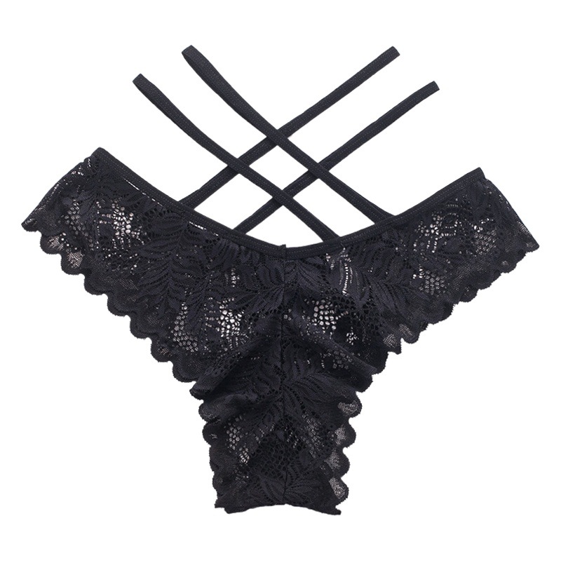 Sexy Ribbon Butterfly Low-Waist Transparent Women's Underwear Thong Women's Sexy Lace Sexy Underwear Thin 6407