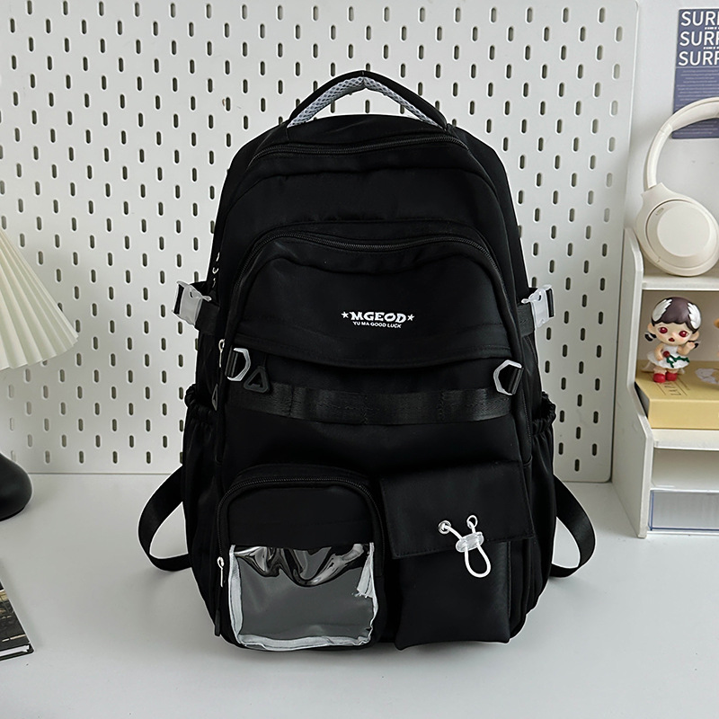 Picture of Japanese Ins Campus Casual Solid Color Schoolbag Simple All-match Lightweight Couple Backpack Senior high school College Student Backpack