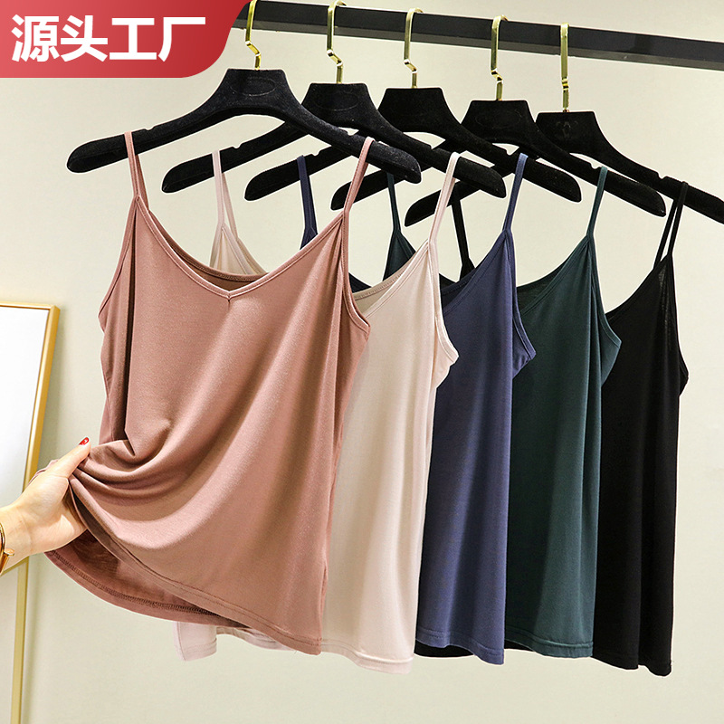 Ice Silk New Summer Sling Spice Girl Small Vest plus size Outer Wear Slimming Women's Sleeveless Top Inner T-shirt Women