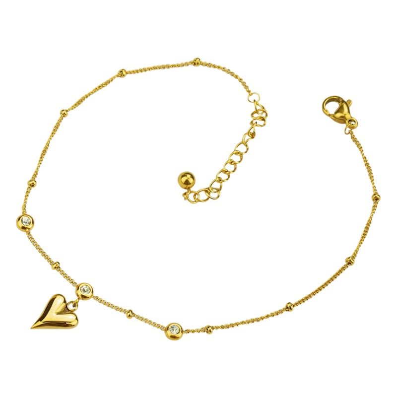 2021 New 18K Gold Love Crystal Achilles Women's Ins Internet Celebrity Trendy Mori Niche Design Does Not Fell Tanabata