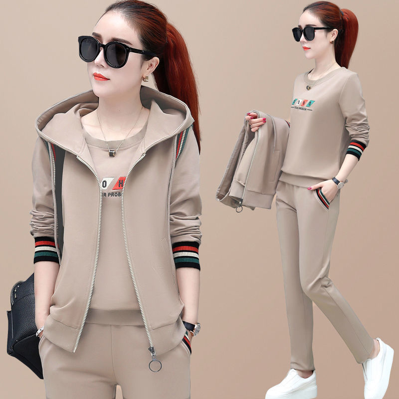Manufacturer Wholesale Vest Three-Piece Set 2023 New Korean Style Autum Long-Sleeved Sweatshirt Large Size Casual Sportswear Suit
