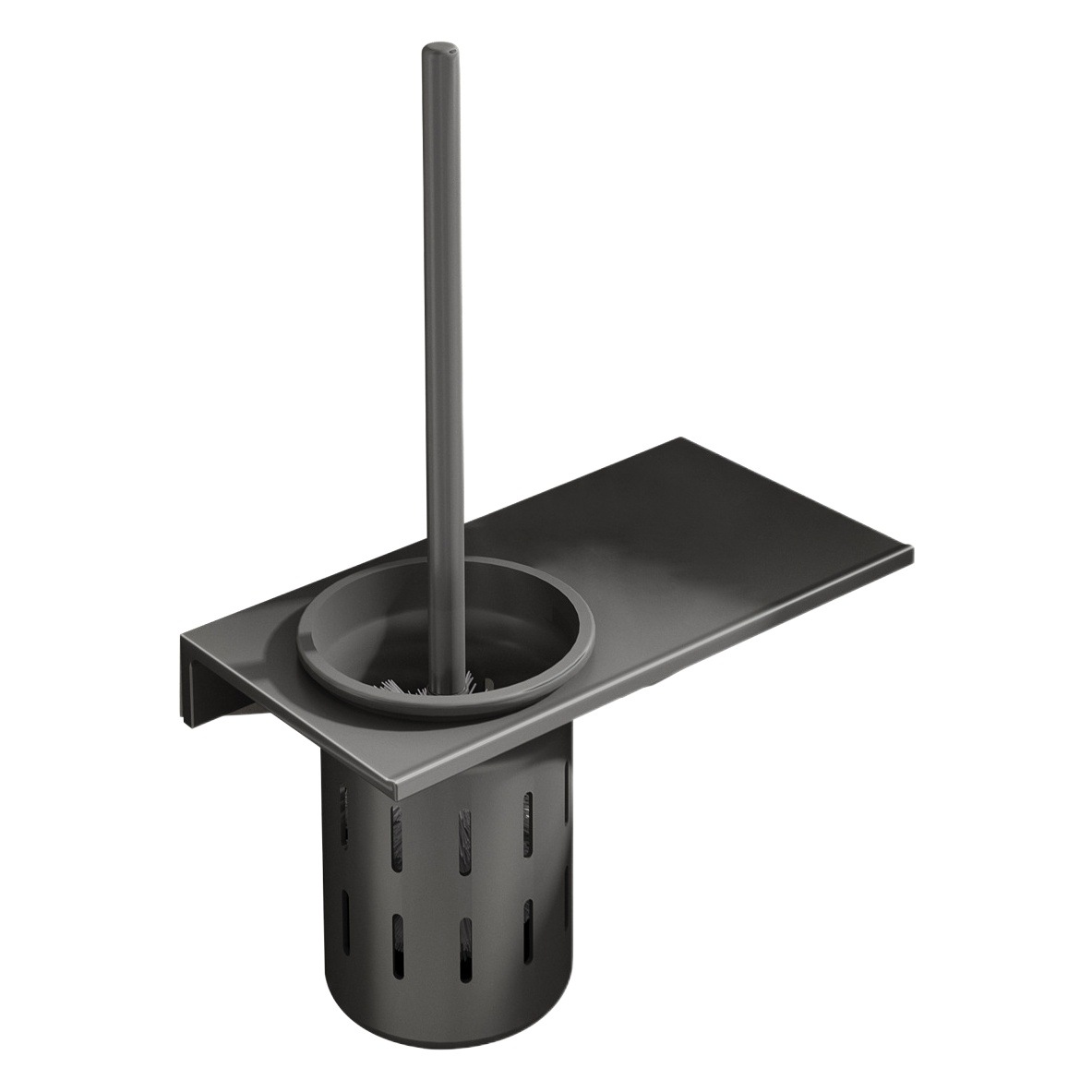 Space Aluminum Toilet Brush suit Punch-Free Household Long Handle Toilet Brush Hard Hair Wall-Mounted Cleaning Brush No Dead Angle Toilet Brush