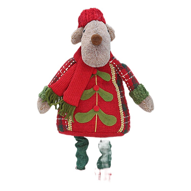 Factory Direct Supply Cross-border Christmas New Fabric Telescopic Old Man Snowman Elk Doll Christmas Decorations