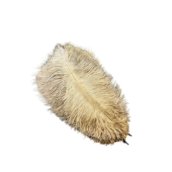 Picture of White ostrich feather 25-30cm natural ostrich feather dyed feather wedding decoration lamp ornament feather