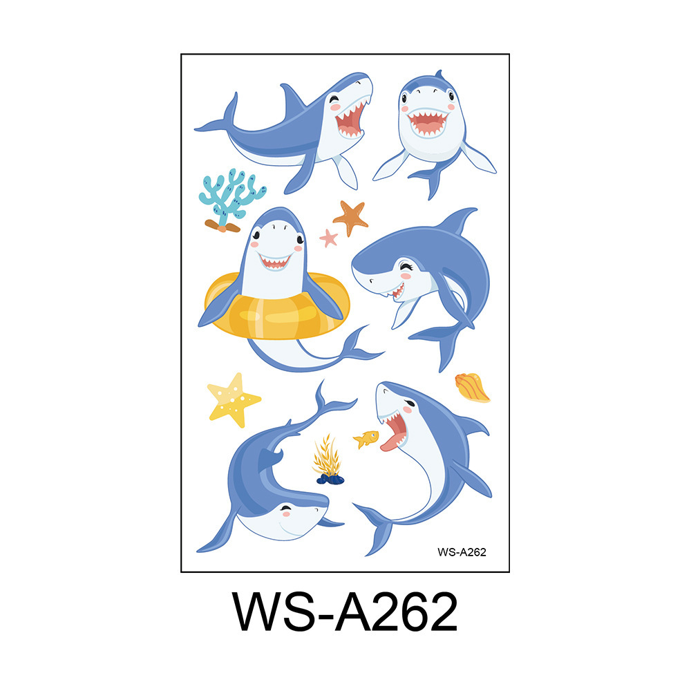 Picture of Spot Wholesale Children's Cartoon Original Tattoo Stickers Marine Animal Summer Tattoo Stickers Dolphin Shark Little Whale