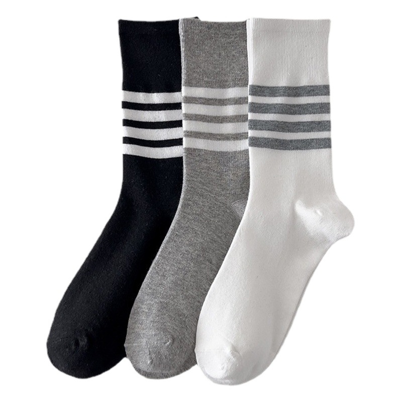 Autumn and winter socks children trembles stripes 4 bars high barrel tide socks Korean long barrel Japanese piled socks cotton socks wholesale