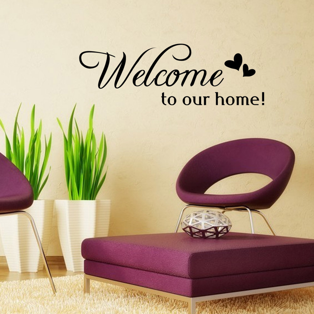 Ebay New English Welcome to Home Motto Wall Sticker Living Room Bedroom Home Decoration 9307
