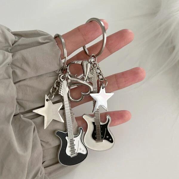 wish AliExpress Explosions Millennium Guitar Spice Girls y2k Five-pointed Star Retro Sweet Cool Small Crowd Bag Pendant