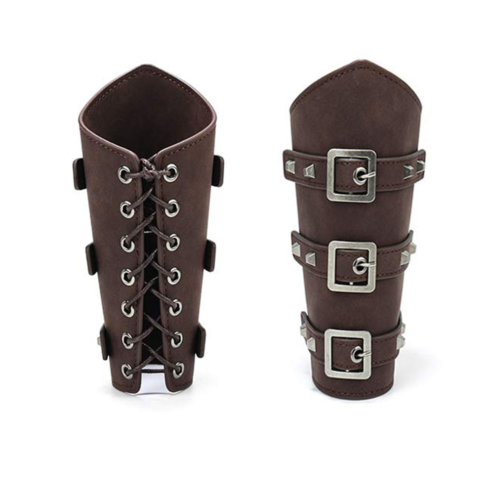 Picture of Cross-border Medieval Men's Leather Bracer Retro Punk Hand Guard Carnival cosplay Costume Accessories Arm Guard