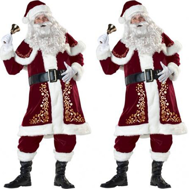 Christmas clothing Christmas supplies thickened Santa Claus clothing adult Christmas clothing for men