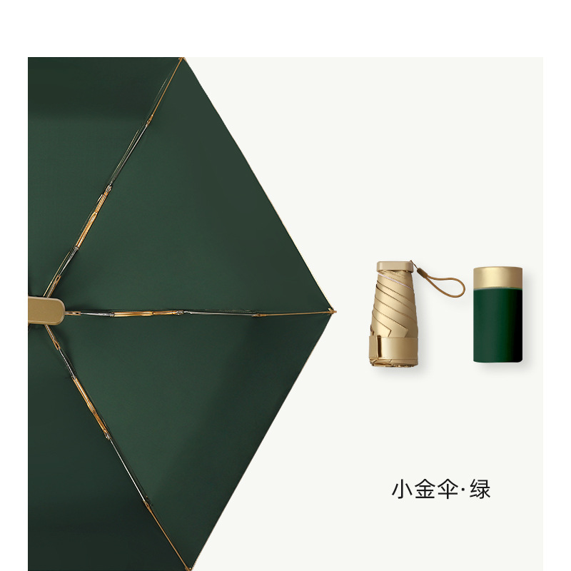 Picture of Manual Parasol with Sun Protection and Uv Protection, Small Gold Umbrella, Flat 40% off Titanium Gold Gift Box, Custom Sun Umbrella, Small and Fresh Style