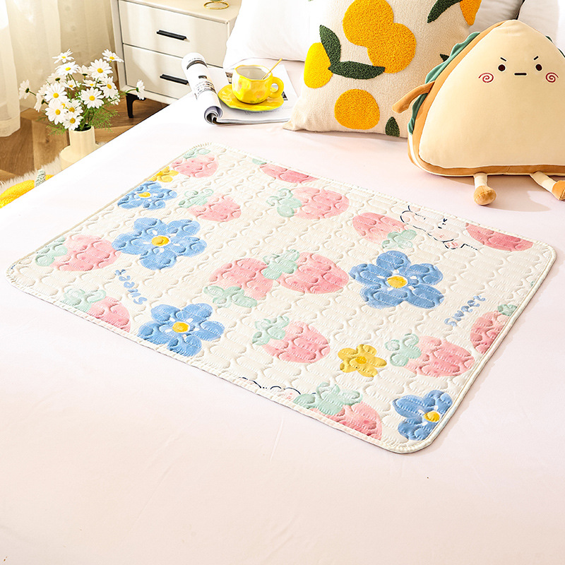 Picture of Comfortable Breathable Korean-style Cartoon Diaphragm Pad for Student Dormitory Anti-side Leakage Auntie Mat for Bedridden Elderly Non-slip Bed Mat