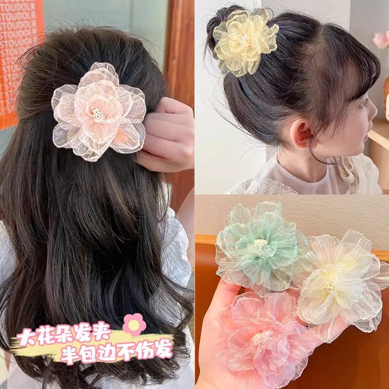 Mori Children's Flower Hairpin Super Fairy Beauty Girl Top Clip Summer Girls' Clip Hair Accessories Baby Hair Clip