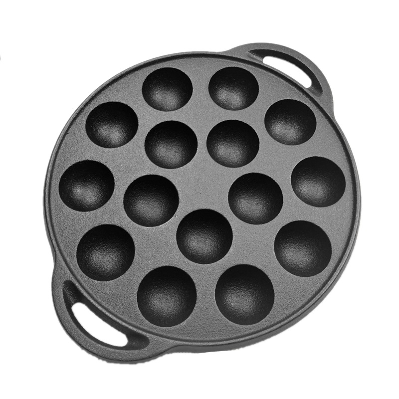 Picture of Cast Iron Uncoated Meatball Baking Pot Octopus Meatball Pot 15 Holes Uncoated Non-stick Barbecue
