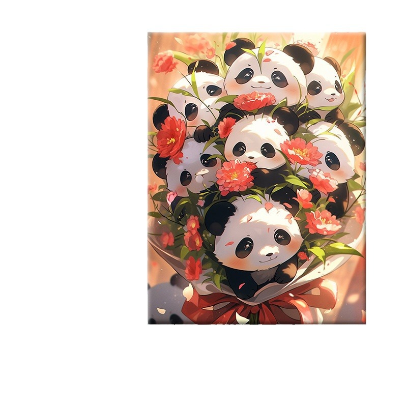Picture of Cartoon bouquet digital oil painting diy oil painting handmade coloring paint painting filling hand painted decorative painting