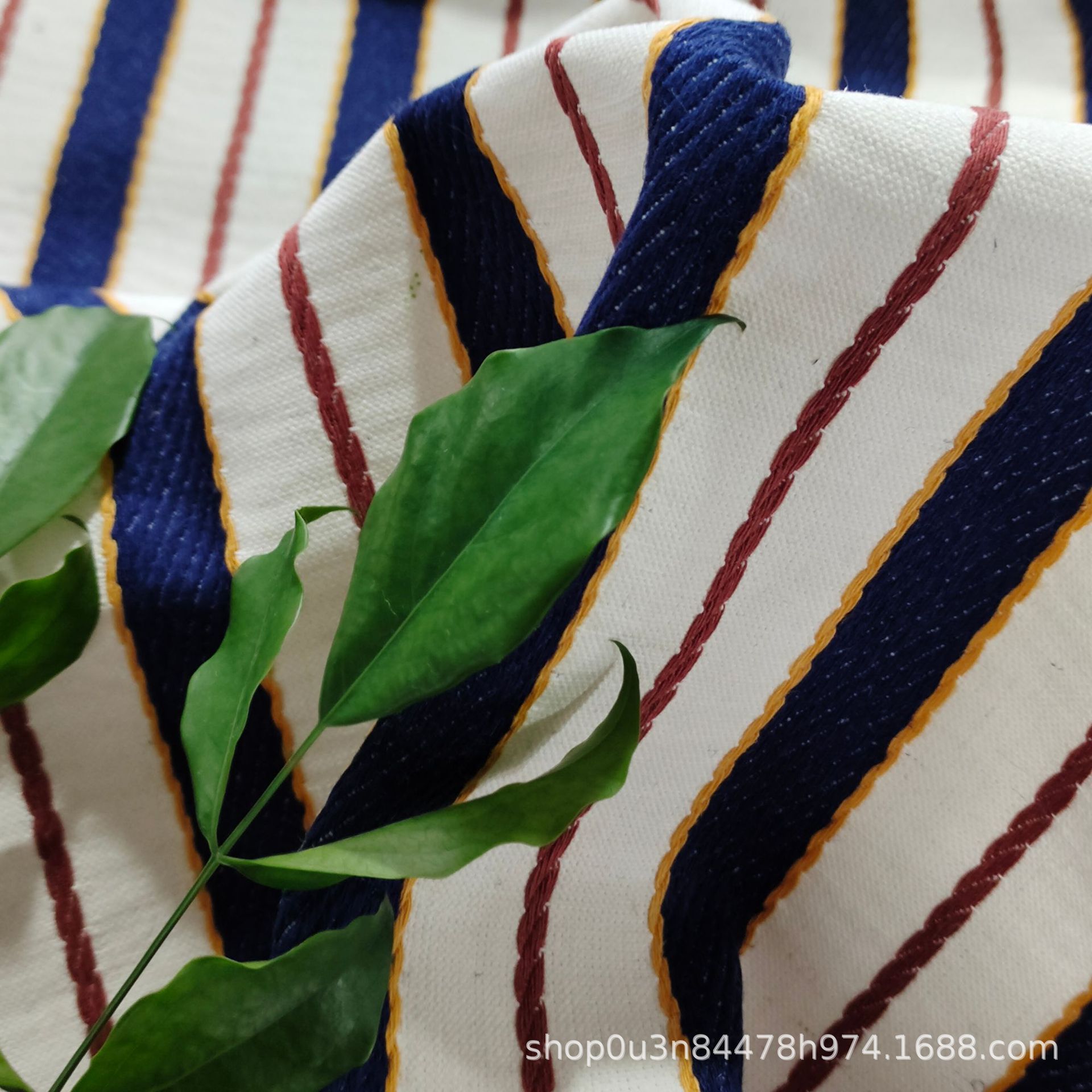 Picture of Linen Cotton Stripesd Jacquard Sofa Fabric Cotton Linen High Density Home Textile Fabric Linen Cotton Blanket Cloth